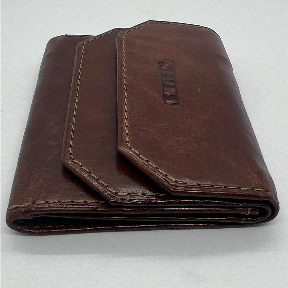 GIUDI Vintage Tri-Fold Leather Wallet | Brown Cowhide | Italian Craftsmanship